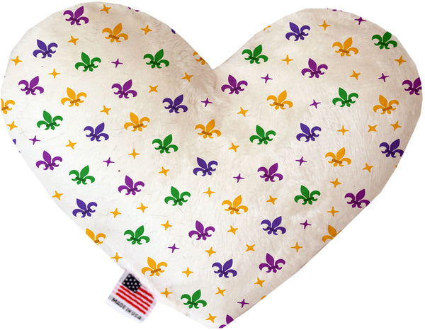 Confetti Fleur de Lis Mardi Gras  Heart Dog Toy
