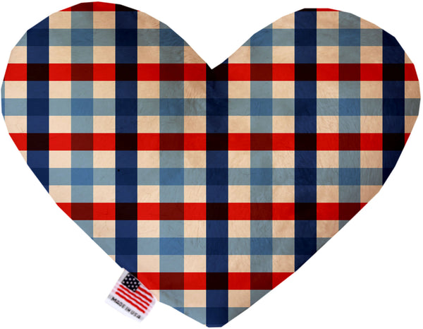 Patriotic Plaid  Heart Dog Toy