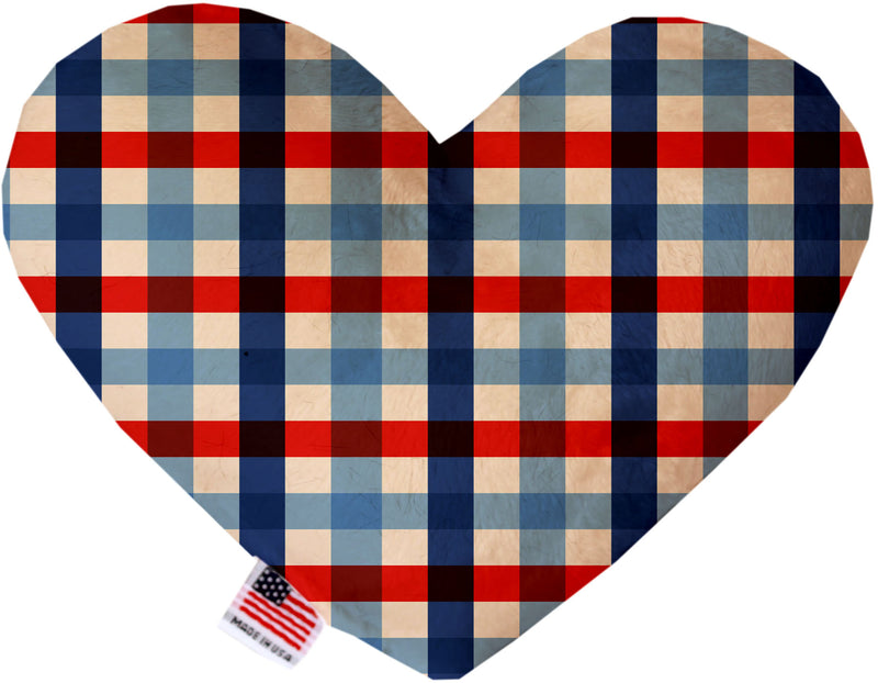 Patriotic Plaid  Heart Dog Toy