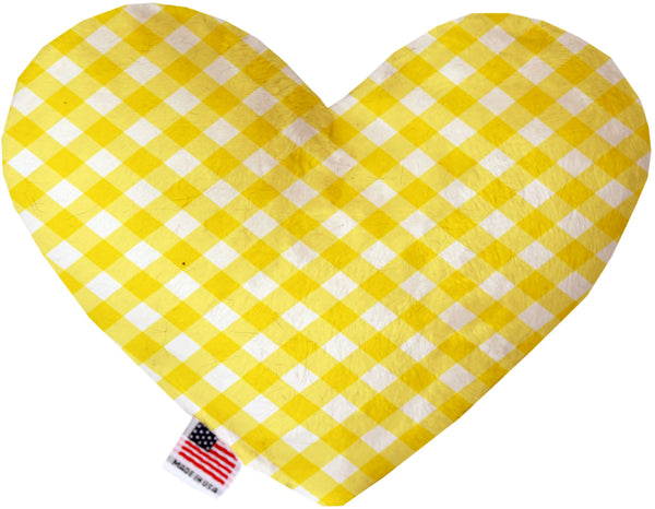 Yellow Plaid  Heart Dog Toy