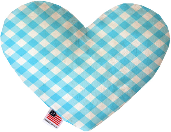 Baby Blue Plaid  Heart Dog Toy