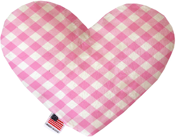 Baby Pink Plaid  Heart Dog Toy