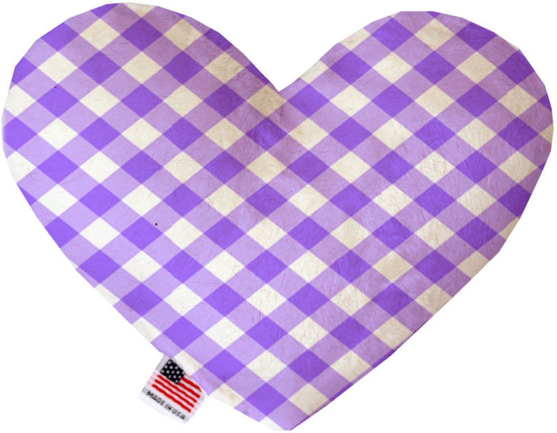 Purple Plaid  Heart Dog Toy