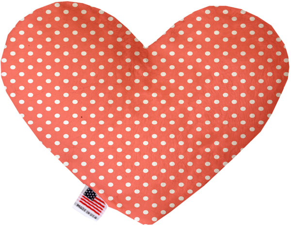 Peach Polka Dots  Heart Dog Toy