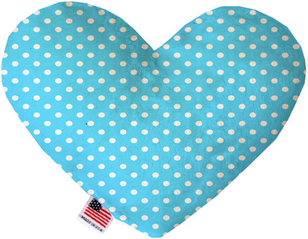 Aqua Polka Dots  Heart Dog Toy