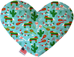 Turquoise Fiesta  Heart Dog Toy