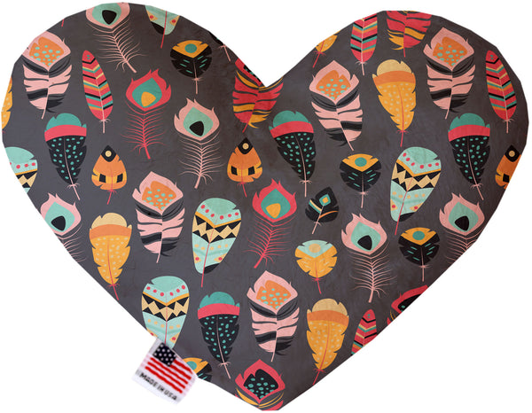 Gray Feathers Wanderlust  Heart Dog Toy