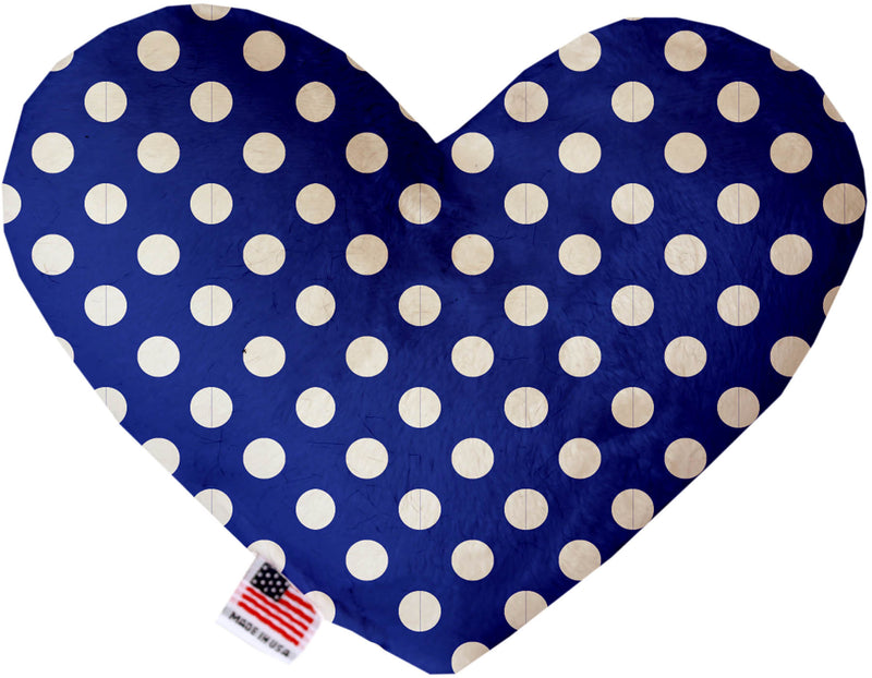 Bright Blue Swiss Dots  Heart Dog Toy