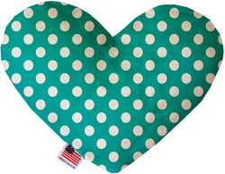 Seafoam Green Swiss Dots  Heart Dog Toy