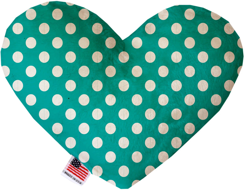 Seafoam Green Swiss Dots  Heart Dog Toy