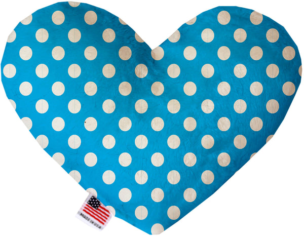 Aqua Blue Swiss Dots  Heart Dog Toy