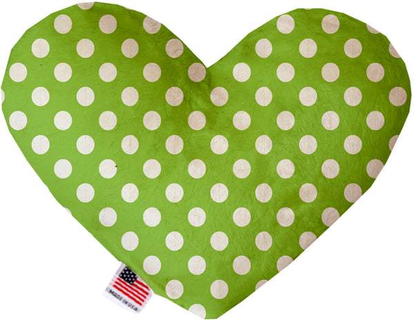 Lime Green Swiss Dots  Heart Dog Toy