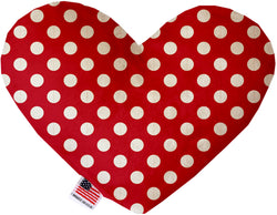 Red Swiss Dots  Heart Dog Toy