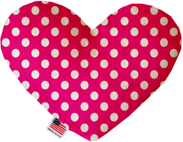 Hot Pink Swiss Dots  Heart Dog Toy