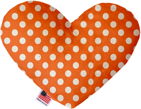 Melon Orange Swiss Dots  Heart Dog Toy