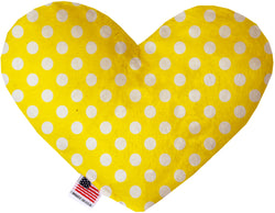 Sunny Yellow Swiss Dots  Heart Dog Toy