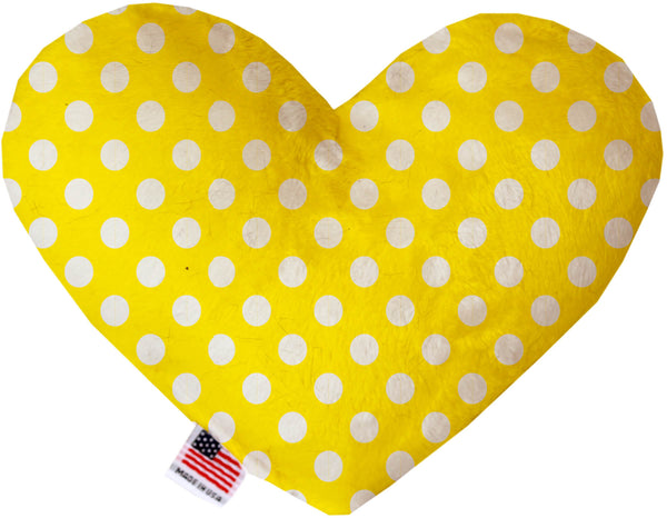 Sunny Yellow Swiss Dots  Heart Dog Toy