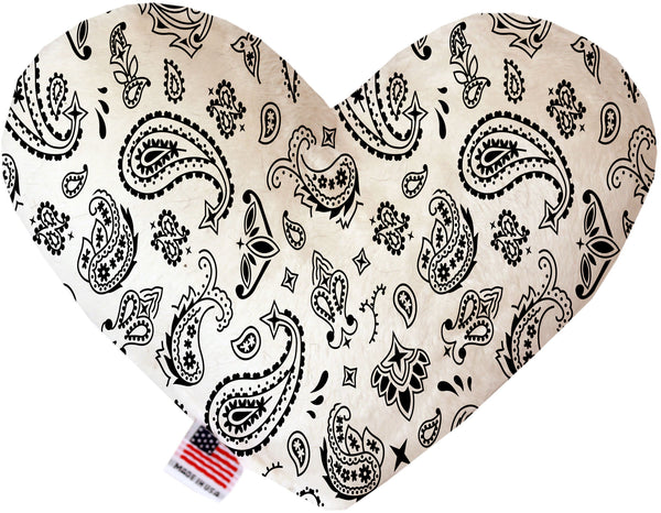 White Western  Heart Dog Toy