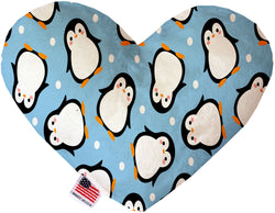 Penguins in Blue  Heart Dog Toy
