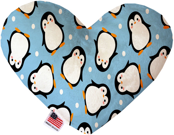 Penguins in Blue  Heart Dog Toy