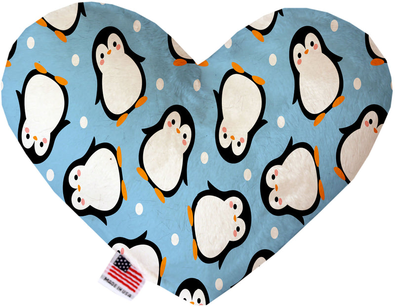 Penguins in Blue  Heart Dog Toy