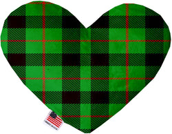 Green Plaid  Heart Dog Toy