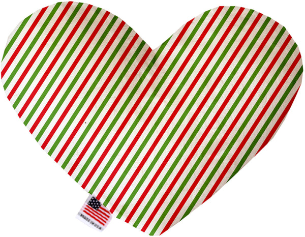 Christmas Pinstripes  Heart Dog Toy