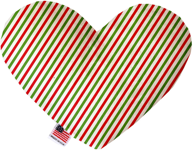 Christmas Pinstripes  Heart Dog Toy