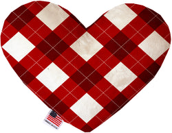 Candy Cane Argyle  Heart Dog Toy