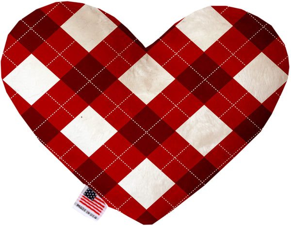Candy Cane Argyle  Heart Dog Toy