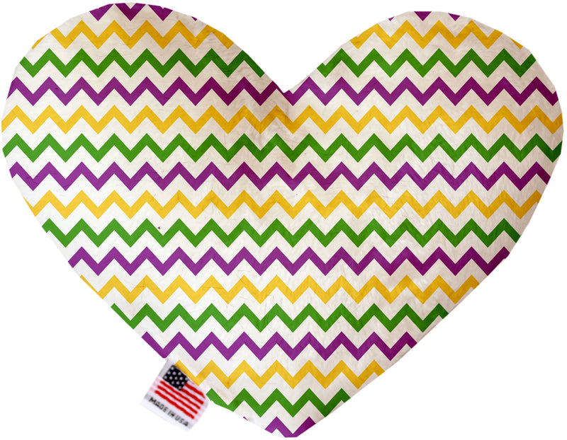 Mardi Gras Chevron  Heart Dog Toy