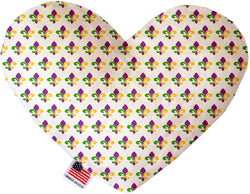 Mardi Gras Fleur De Lis  Heart Dog Toy