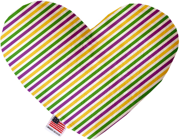 Mardi Gras Stripes  Heart Dog Toy