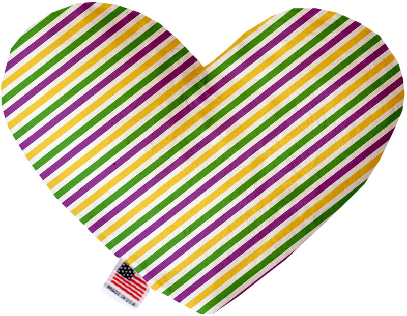 Mardi Gras Stripes  Heart Dog Toy