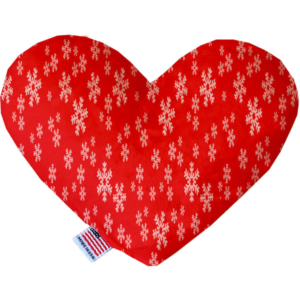 Red and White Snowflakes  Heart Dog Toy